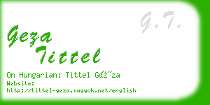 geza tittel business card